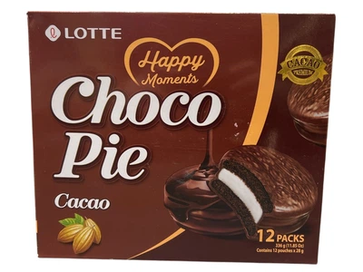 Печиво Lotte Choco Pie Cacao з маршмелоу в шоколаді 336 г (8801062475148)