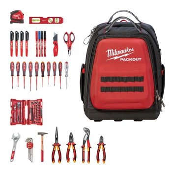 Набор ручного инструмента для электрика (76 единиц) в рюкзаке PACKOUT MILWAUKEE