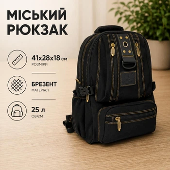 Брезентовый городской рюкзак мужской Gold Be