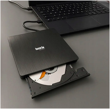 Внешний DVD-привод USB 3.0 для ноутбука чтение запись CD DVD 1 шт IZOXIS черный