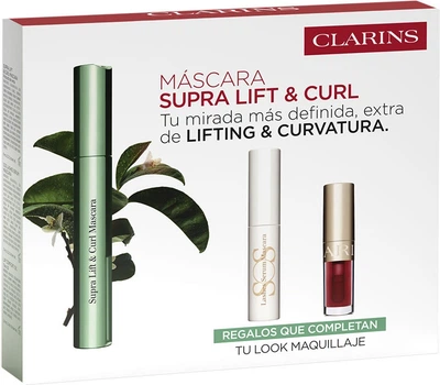 Zestaw kosmetyków do makijażu Clarins Supra Lift Tusz do rzęs 8 ml + Serum do rzęs 3 ml + Olejek do ust 1.4 ml (3666057469886)
