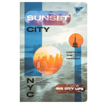 Зошит Yes А4 60 аркушів клітинка з висічкою Sunset city (682019)