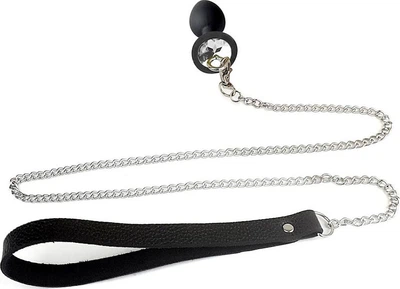 Силиконовая анальная пробка Art of Sex Silicone Anal Plug with Leash с поводком Размер S Black (2000097673499)