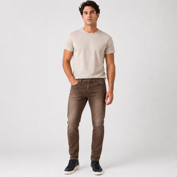 Джинси CDEVOIR чоловічі звужені slim fit,30, Коричневий