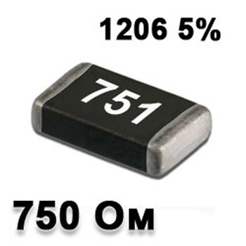 Резистор SMD 750R 1206 5% - 737337