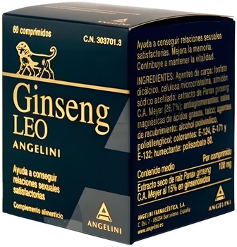 Suplement diety Angelini Ginseng Leo Czerwony zen-szen dla witalnosci i energii 60 kapsulek (8470003037013)