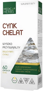 Харчова добавка Medica Herbs Zinc Chelate 60 капсул (5903968202200)