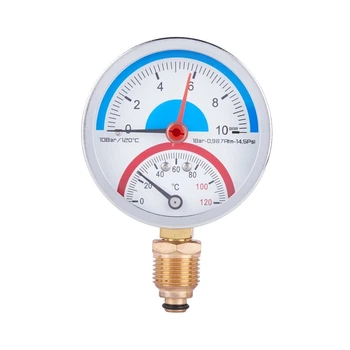 Термоманометр радіальний Thermo Alliance Standart біметалевий 1/2" 10 бар 120°C (SD17210B)