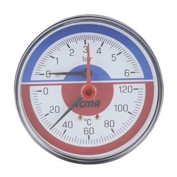 Термоманометр аксіальний Icma біметалевий 1/2" 6 бар 120°C (91259AD06120)