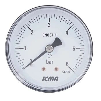 Манометр аксіальний Icma 1/4" 6 бар 63мм (91243AB06)
