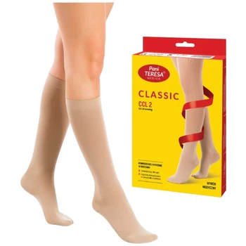 Гольфы Classic 2 класс компрессии 22-32 мм. рт. ст. (Pani Teresa, 0405) короткие закрытые, светло-бежевый (короткие, закрытый, M)