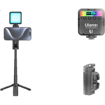 Свет Ulanzi VL49RGB черный комплект с Bluetooth-ручкой и подставкой, магнитный полноцветный, для съемки