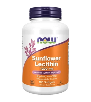 Лецитин подсолнечника "Sunflower Lecithin" 1200 мг, Now Foods, 100 капсул