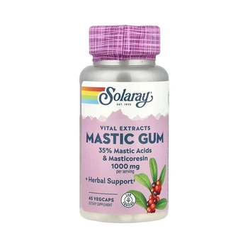 Смола мастикового дерева Mastic Gum 1000 мг Solaray, 45 капсул