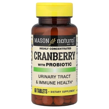 Журавлина з пробіотиком, Cranberry with Probiotic, Mason Natural, 60 таблеток