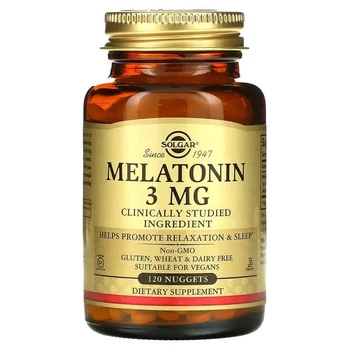 Мелатонін "Melatonin" 3 мг, Solgar, 120 жувальних таблеток