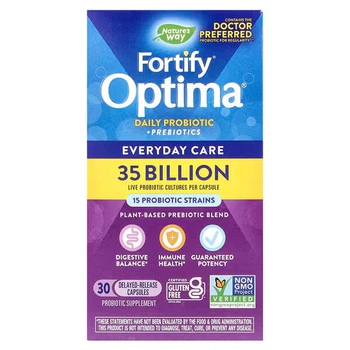 Пробіотики та пребіотики Fortify Optima Daily Probiotic + Prebiotics 35 млрд КУО Natures Way, 30 капсул