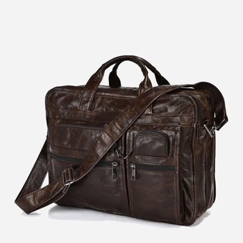 Сумка портфель мужская из натуральная кожи Vintage leather-14056 Коричневая