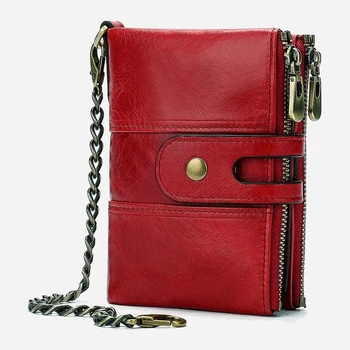 Кошелек женский кожаный для карточек Vintage leather-14680 Красный