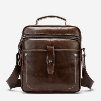 Сумка планшет через плечо мужская из натуральная кожи Vintage leather-14700 Коричневая