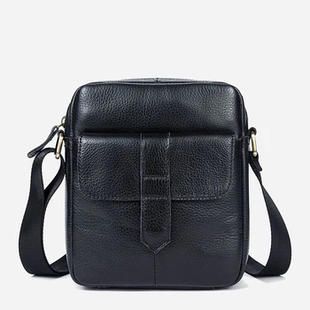 Сумка планшет через плечо мужская из натуральная кожи Vintage leather-14721 Черная