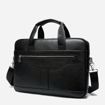Сумка портфель мужская из натуральная кожи Vintage leather-14886 Черная