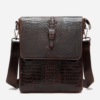 Сумка планшет через плечо мужская из натуральная кожи Vintage leather-20039 Коричневая