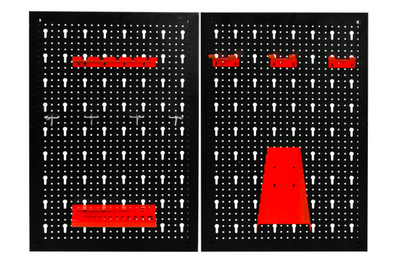 Металлический перфорированный стеллаж 80x60 см для инструмента 10 крючков черный FK-3133