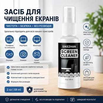 Средство для чистки экранов SIKEZHAN Screen Cleaner 59 мл для мониторов, ноутбуков, смартфонов и телевизоров