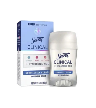 Антиперпірант Дезодорант найсильніший твердий Secret Completely Clean Women Invisible Solid Clinical до 100 годин 45 г