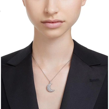 Колье SWAROVSKI LUNA в форме луны, звезды и луны, подарок на день рождения для женщин, 5666181