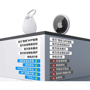 Трекер MOMAX Airtag, сертифицирован Apple, для отслеживания и защиты от потери, для iPhone 17, Xiaomi, Huawei, для детей, животных, багажа и автомобилей