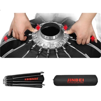JINBEI, універсальний восьмикутний прямокутний софтбокс JINBEI з глибоким горлом та швидким встановленням, вбудований складаний портативний чохол для вудки, софтбокс KE-70×100 см з квадратною сіткою