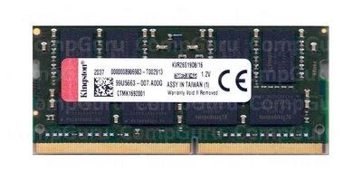 Оперативная память для ноутбука Kingston DDR4 16GB 2666MHz SO-DIMM PC4-21300 (KVR26S19D8/16)