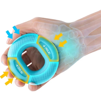 Набор Duweike Hand Grip эспандеров силиконовых для рук, 4 предмета, 1-50 фунтов, синий