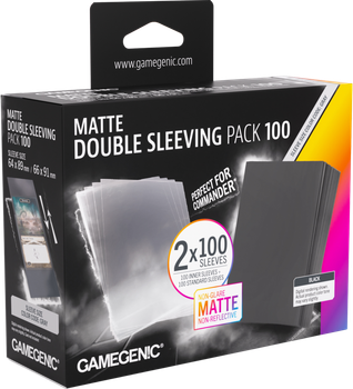 Набір чохлів для карт Gamegenic Matte Double Sleeving Pack 64x89/66x91 мм 2x100 шт Black (4251715419601)