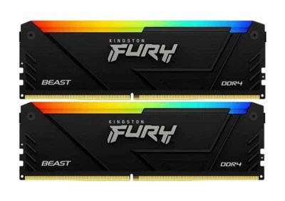 Оперативна пам'ять для ПК Kingston Fury Beast RGB DDR4 32GB (2x16GB) 3200MHz UDIMM PC4-3200 (KF432C16BB12AK2/32)