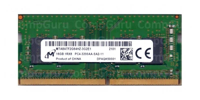 Оперативная память для ноутбука Micron DDR4 16GB 3200MHz SO-DIMM 1Rx8 PC4-3200AA (MTA8ATF2G64HZ-3G2E1)