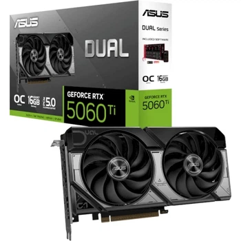 Видеокарта GeForce RTX 5060 Ti, ASUS, DUAL OC, 16Gb GDDR7 (DUAL-RTX5060TI-O16G)