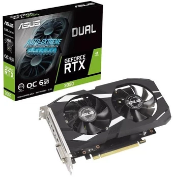 Видеокарта GeForce RTX 3050, Asus, DUAL OC, 6Gb GDDR6 (DUAL-RTX3050-O6G)