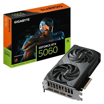 Видеокарта GeForce RTX 5060, Gigabyte, WINDFORCE, 8Gb GDDR7 (GV-N5060WF2-8GD)