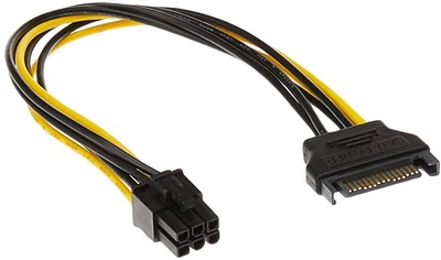 Кабель живлення SATA 15pin to PCI-E 6PIN