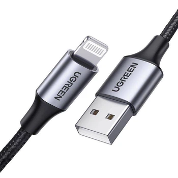 Кабель зарядний Ugreen USB Type-A - Apple Lightning 1м Gray (Apple MFi)
