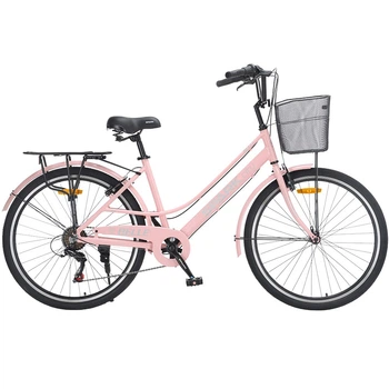 Велосипед SPARK CITY BELLE 26`` ал17`` жв v-brake с корзиной персиковый