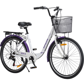 Велосипед SPARK CITY TEYA 26`` ал17`` жв v-brake с корзиной белый