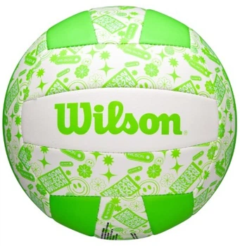 Мяч волейбольный Wilson синтетическая кожа зеленый белый для игры в волейбол унисекс 18 панелей