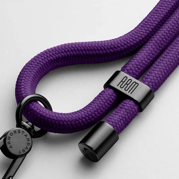 Універсальний ремінець-шнурок для смартфона, Rope, black amethyst, нейлоновий, міцний, регульований по довжині, з тримачем для чохлів з вирізом для зарядки, кросбоді, підходить для носіння на шиї та через плече, ArmorStandart (ARM91364)