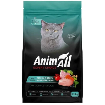 Сухий корм AnimAll (АнімАлл) для стерилізованих кішок з куркою та свіжою ягнятиною 12 кг.