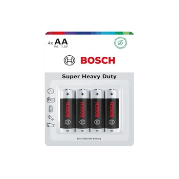 Пальчиковая батарейка Bosch Super Heavy Duty AA (R6) 4 шт R6SHD4B/00 (8594162800315)