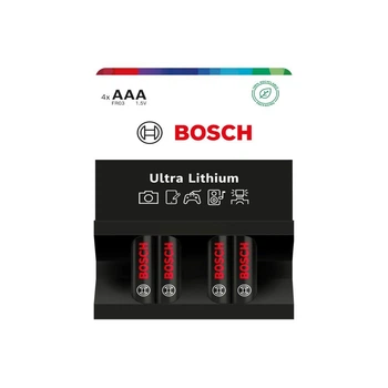 Мини-пальчиковая батарейка Bosch Ultra Lithium AAA (FR03) 4 шт FR03UL4B/00 (8594162800025)